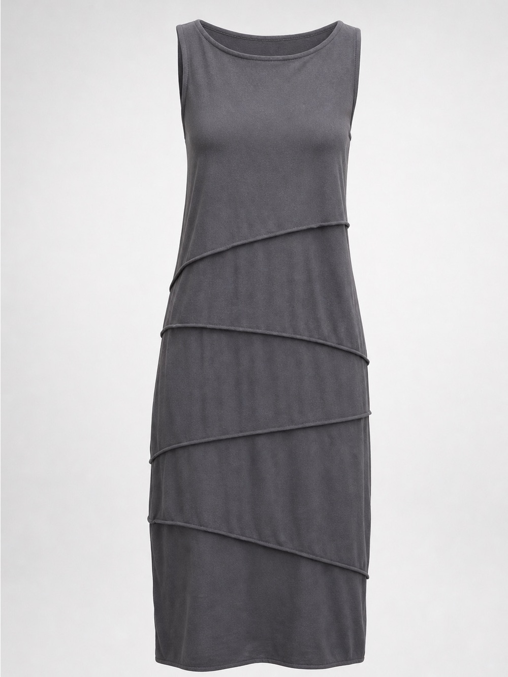 neon buddha Sleeveless Gray Layered Midi Dress